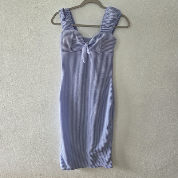 Blue Sleeveless Ribbed Dress - Picture 1 of 1